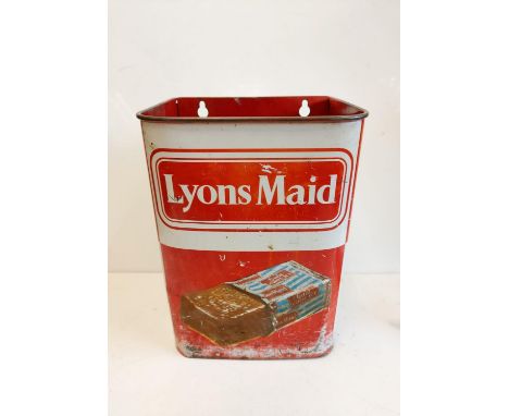 A vintage Lyons Maid ice cream waste container. 23x32x20 cm. 