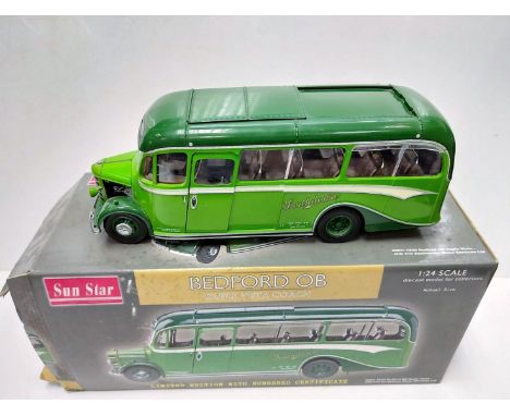 A limited edition, vintage Sunstar 1949 Bedford OB 370 Southdown. 1:24 scale model. Good condition with box.L31 x W10  x D11 