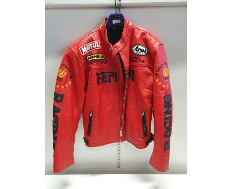 A leather Ferrari motorbike jacket