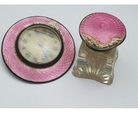 Two antique pieces of hallmarked silver and enamelled items (both have damage to enamel)