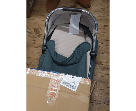 A boxed Mama's and Papa's carry cot (unchecked), shipping unavailable