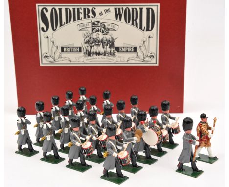 Soldiers of the World “Forces of the British Empire” series Marching Order Guard Regiments Fife and Drum Band In Greatcoats. 