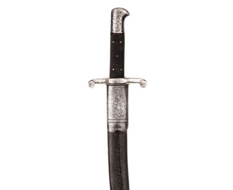 A scarce sidearm in the style of an 1856 pattern sword bayonet, recurved blade 20½”, by Kratz, Solingen, iron crossguard and 