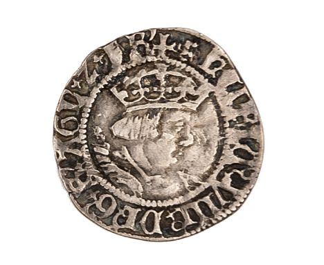Henry VIII First coinage (1509-1526) AR halfgroat, Canterbury issue of Archbishop William Warham, bearing his uncertain mark 