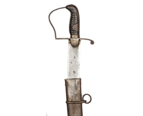 A 1796 pattern light cavalry trooper’s sword, curved, shallow fullered blade 32½”, with maker’s name “T. Craven” on backstrap