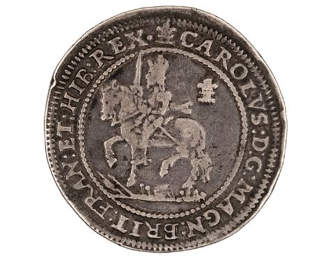 Charles I (1625-executed 1649), AR Half Pound, Oxford Mint, 1642. Obverse: King on horseback, trampling on arms, with legend;