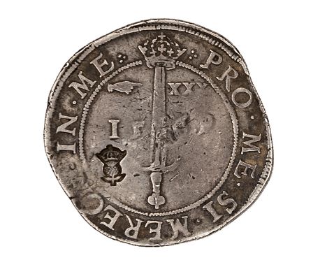 Scotland: James VI (1567-1625, crowned James I of England in 1603), first coinage AR Ryal or “Sword Dollar”, 1569. Obverse cr