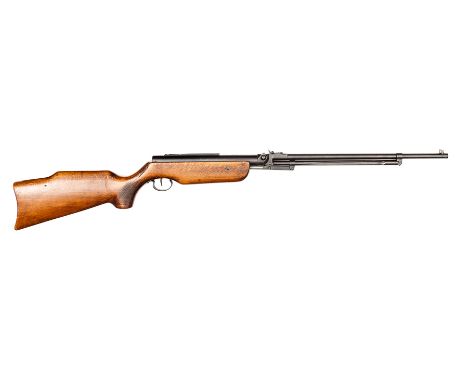 A .22” Relum Tornado underlever air rifle, 45” overall, barrel 19”, with simple adjustable rearsight, dovetailed rail for tel