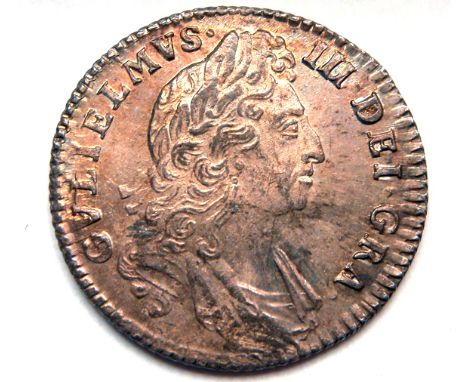 William III shilling 1697 first bust (ESC 1091) GEF with a pleasing light tone. Plate 1 