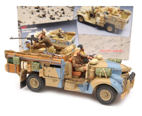 King & Country 8th Army series Long Range Desert Group (LRDG) “30 CWT Chevrolet camouflaged with 3 crew” (EA 24). Comprising 