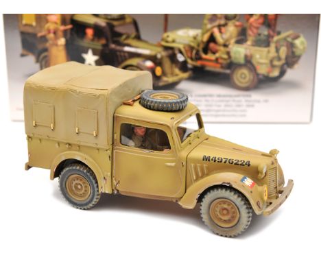 King & Country Wheels and Tracks 8th Army “Austin Light Utility” (EA 56). Example in desert sand livery, with separate tilt. 