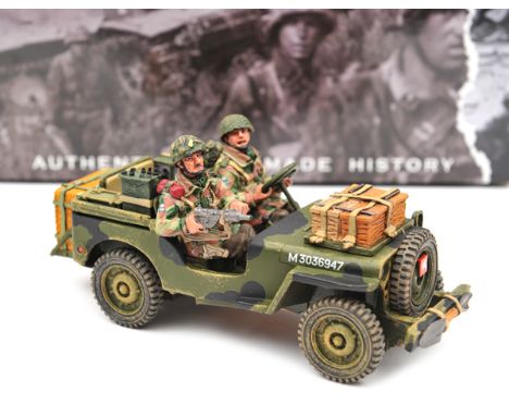 King & Country Wheels and Tracks Arnhem, Operation Market Garden “Radio Jeep” (MG 29). An example in olive green, complete wi