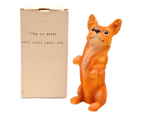 A limited edition copy of the Corgi the moulded rubber ‘squeaky’ Corgi dog from Christmas 1961. Measuring approximately 21cm,