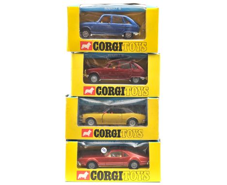 4 Corgi Toys/Whizzwheels. 2x Renault 16 (260). An example in metallic maroon with yellow interior. Plus a later Whizzwheels e