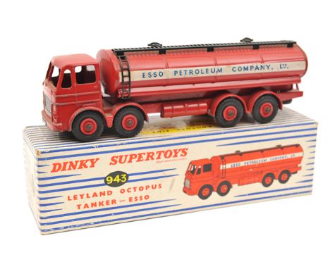 Dinky Supertoys Leyland Octopus Tanker (943). In red “ESSO Petroleum Company Ltd” livery. Boxed, minor wear. Vehicle GC some 