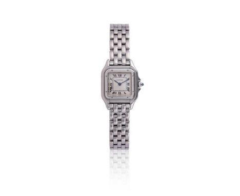 CARTIER, PANTHÈRE, REF. 1320A LADY'S STAINLESS STEEL BRACELET WATCH, NO. CC588705, CIRCA 1998Movement: Cal. 157, quartz, 4 je