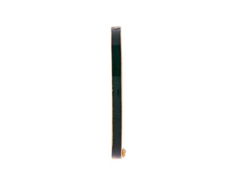 CARTIER, A 1980S GREEN ENAMEL HINGED BANGLEThe hinged bangle with a band of green enamel, signed Cartier and numbered R4632, 