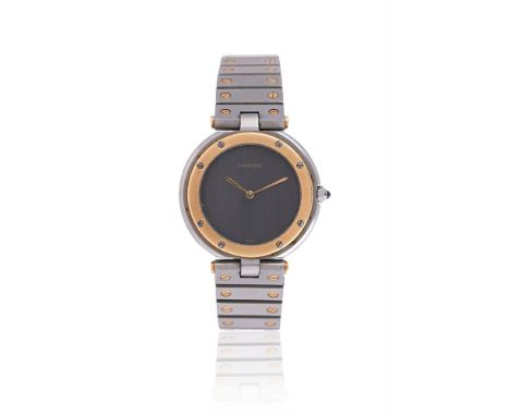 CARTIER, SANTOS RONDE A BI-METAL BRACELET WATCH, NO. 8191211851Movement: Cal. 81, quartzCase: Stainless steel case, gold colo