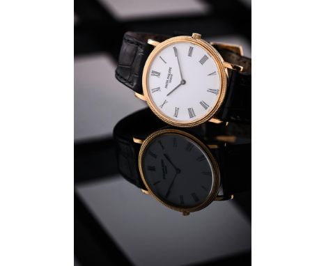 Y PATEK PHILIPPE, CALATRAVA, REF. 3520/DAN 18 CARAT GOLD COLOURED WRIST WATCH, NO. 2924258, CIRCA 1978Movement: Cal. 177, man