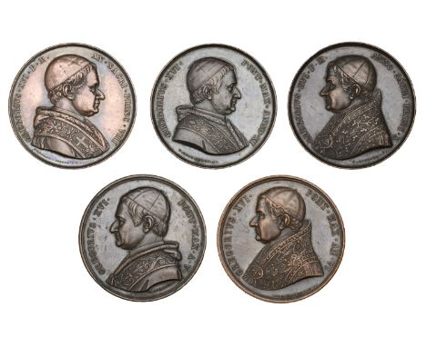 PAPAL STATES, Restoration of the Claudian Aqueduct, 1841, a copper medal by G. Girometti, 43mm (Boccia 135); together with ot