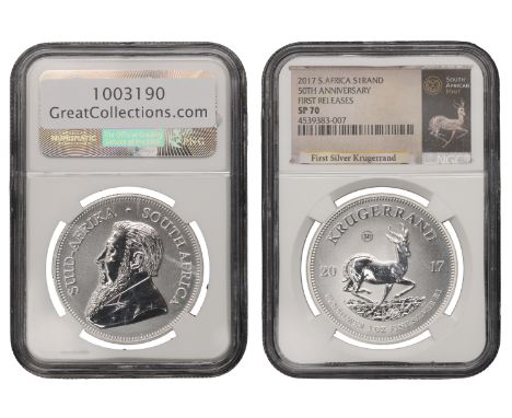 South Africa, Republic, Proof silver Krugerrand, 2017. As struck, first releases [slabbed NGC SP 70] £60-£80