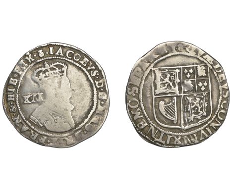 Scotland, James VI, Tenth coinage, Twelve Shillings, mm. thistle-head, 5.74g/8h (SCBI 35, 1375-6; B 16, fig. 986; S 5506). Fi