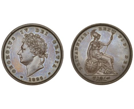 George IV (1820-1830), Proof Penny, 1826, in bronzed-copper, rev. B, edge plain, 18.88g/12h (BMC 1426; S 3823). A few spots a