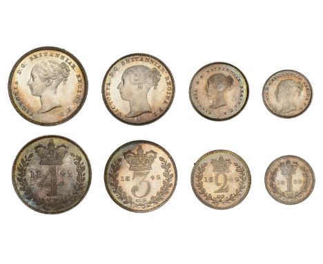 Victoria (1837-1901), Maundy set, 1842 (ESC 3485; S 3916) [4]. First sometime cleaned on obverse, otherwise extremely fine  £