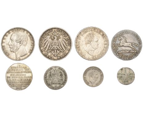 Germany, FULDA, Sede Vacante, 20 Kreuzer, 1788, Death of Heinrich VIII (KM. 146); HAMBURG, Free City, 4 Schilling, 1728ihl, S