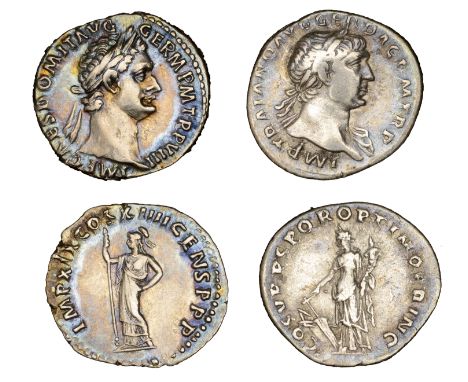 Roman Imperial Coinage, Domitian, Denarius, 88-9, rev. Minerva standing left, 3.38g (RIC 670; RSC 252; RCV 2731); Trajan, Den