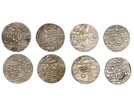 India, BHARATPUR, Rupees (4), in the name of Shah ‘Alam II, Braj Indrapur, 12[–]h/33 (KM. 26); Mahe Indrapur (3), 118[–]h/15,