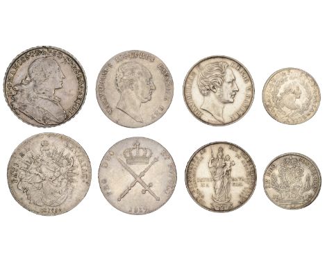 Germany, BAVARIA, Maximilian III Joseph, Thaler, 1755 (Dav. 1952), 20 Kreuzer, 1767a (KM. 528.2); Maximilian Joseph, Thaler, 