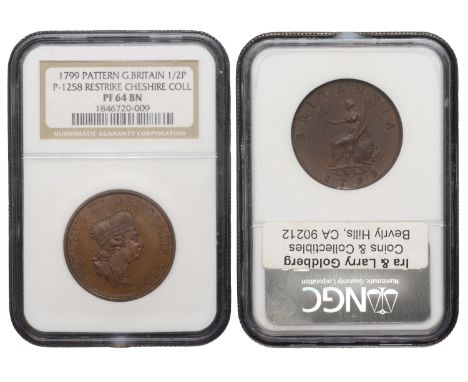 George III (1760-1820), Pre-1816 issues, Restrike Pattern Halfpenny, 1799, by W.J. Taylor after C.H. Küchler, in bronzed-copp