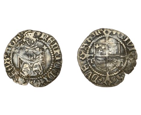 Henry VIII (1509-1547), First coinage, Penny, Durham, Bp Ruthall, mm. lis, td by shield, 0.69g/1h (N 1777; S 2332). Small edg