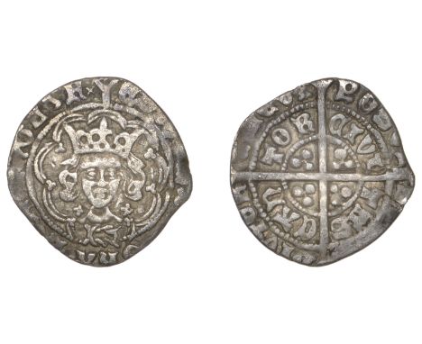 Edward IV (First reign, 1461-1470), Light coinage, Halfgroat, Canterbury, Abp Bourchier, class VIb, mm. pall on obv. only, fl
