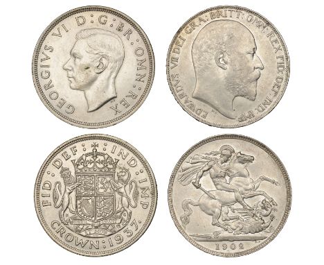 Edward VII, Crown, 1902 ii (S 3978); George VI, Crown, 1937 (S 4078) [2]. First good very fine, second better   £80-£100