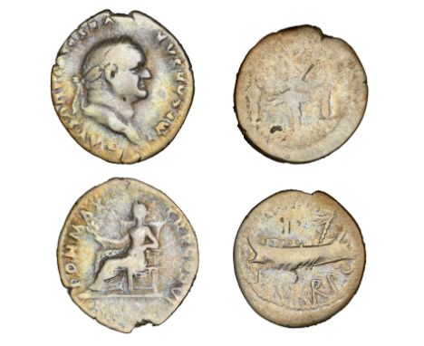 Roman Imperial Coinage, Vespasian, Denarius, 75, rev. Pax seated left, 3.30g (RIC 772; RSC 366; RCV 2301); together with a le