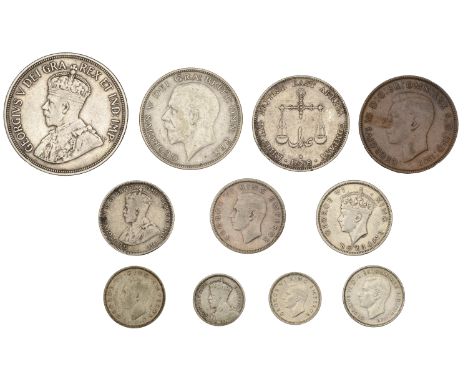 Cyprus, George V, 45 Piastres, 1928 (Prid. 1; KM. 19); together with other British and Colonial coins in silver (9), base met