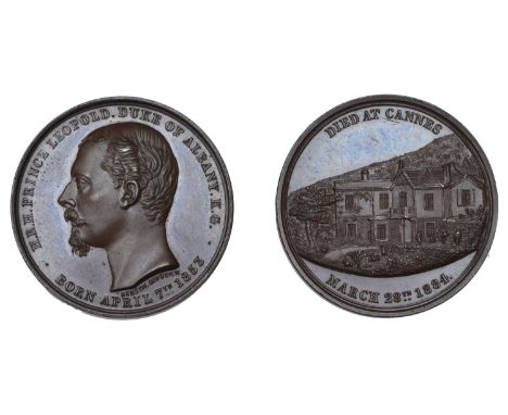 Death of the Duke of Albany, 1884, a copper medal by J. Benson, bust left, rev. Villa Nevada, 26mm (W & E 1476; BHM 3160; E 1