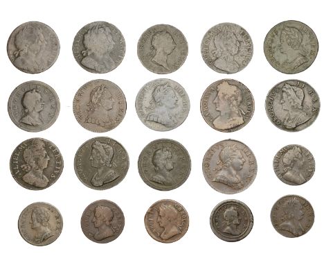 George III, Halfpenny, 1771 (S 3774); together with other Halfpence (13, one Irish), Farthings (6), 1672-1774 [20]. First abo