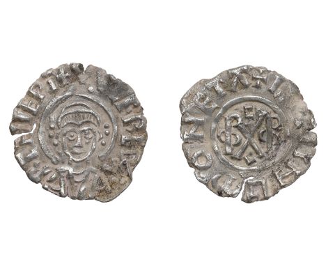 Archbishops of Canterbury, Wulfred (805-32), Penny, Gp III, Luning, +vvlfredi archiepiscopi, front-facing tonsured bust inter