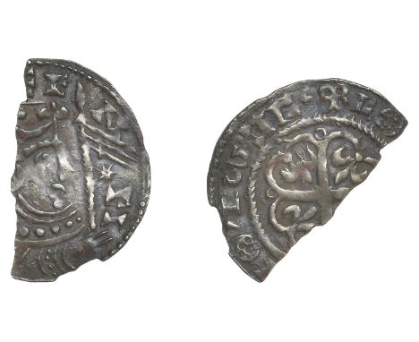 Stephen (1135-1154), Penny, Flag type, [—]efnei, crowned bust right holding lance with pennant, rev. legend formed of letters