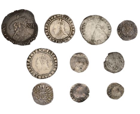 Henry III, Short cross coinage, Penny, class VIIb, henri on cant, 1.44g/3h (N 979; S 1356B); Elizabeth I, Fourth issue, Sixpe