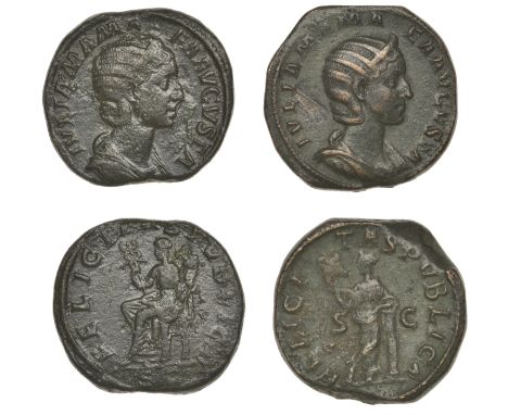 Roman Imperial Coinage, Julia Mamæa, Sestertii (2), both 222-35, rev. Felicitas standing left, holding caduceus and leaning o