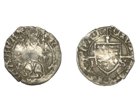 Henry VII (1485-1509), Penny, Sovereign type, Durham, Bp Sherwood, no mm., throne with single pillar, crozier to right of Kin