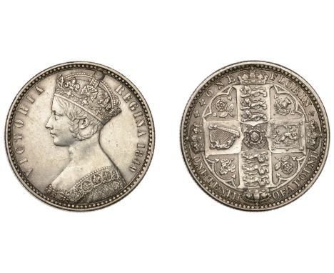 Victoria (1837-1901), Florin, 1849, initials obliterated (ESC 2817; S 3890). Surface marks, about extremely fine, scarce £200