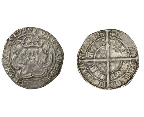 Scotland, Robert III, Heavy coinage, Groat, Edinburgh, first issue, mm. cross pattée, tall bust in tressure of seven arcs, la