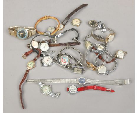 Twenty two wristwatches including a ladies Mudu automatic, Ingersoll, Sekonda, Timex etc.