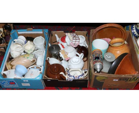 Three boxes of miscellaneous to include Royal Doulton, Denby, Spode, Carltonware etc.