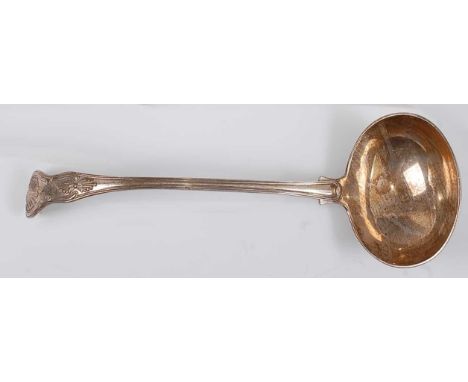 A George V silver soup ladle, in the Kings pattern, 11oz, maker Mappin &amp; Webb, London 1922, 31.5cm